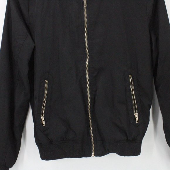 Ivy Main Bomber Jacket Womens Black Full Zip Lightweight Pocket Fronts Small S - Picture 4 of 9
